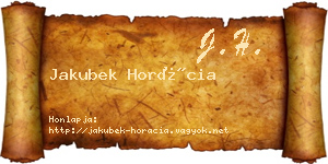 Jakubek Horácia névjegykártya